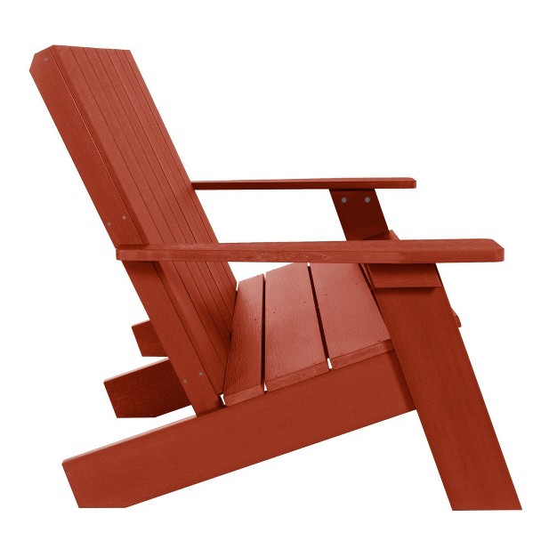 Italica Double Wide Modern Adirondack Chair Rustic Red Highwood