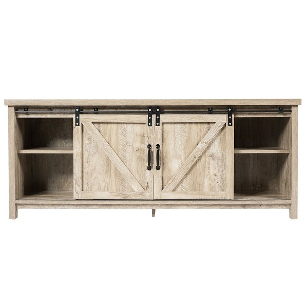 TV Stand with Cabinet Sliding Barn Door - 58