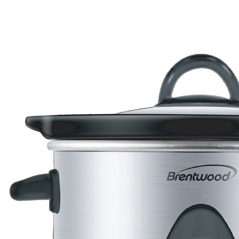 Brentwood 1.5 Quart Slow Cooker in Stainless Steel with 3 Settings