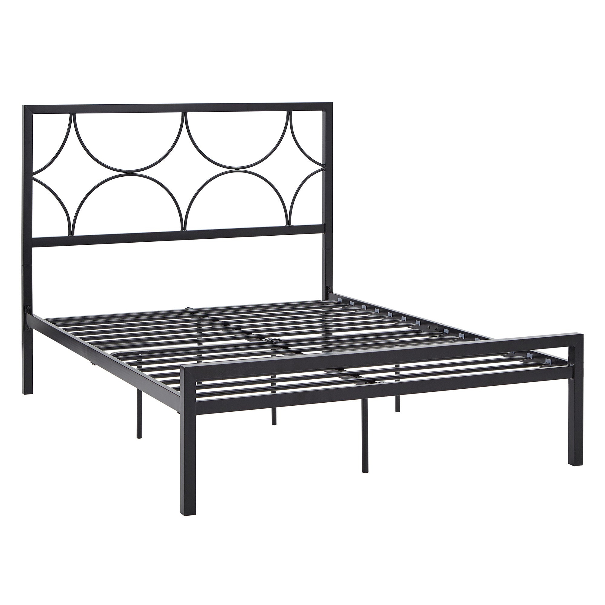 Weston Home Draco Metal Full Platform Bed with Star Headboard, Black