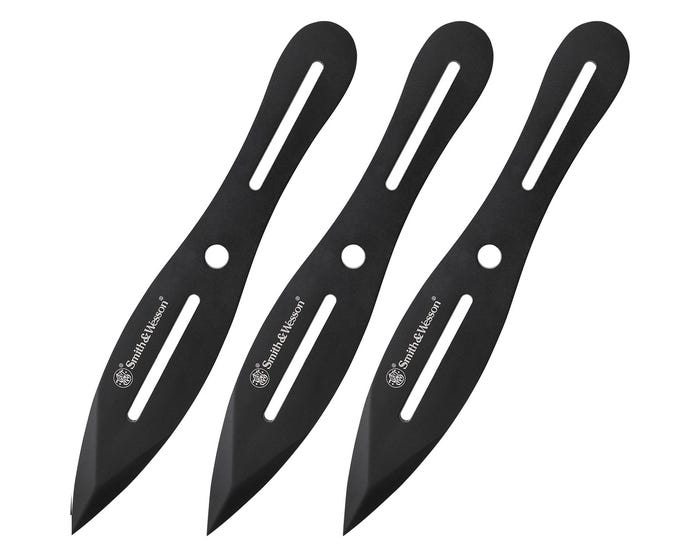 Smith and Wesson 8in Stainless Steel Throwing Knives， 3 Pack - SWTK8BCP