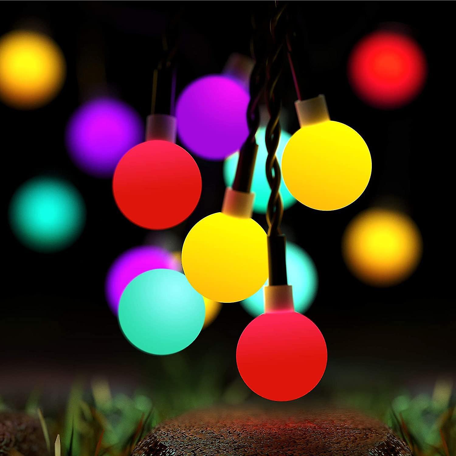 Outdoor Solar String Lights， 50 Led 7m Waterproof Ip65 With 8 Modes Ambient Lighting