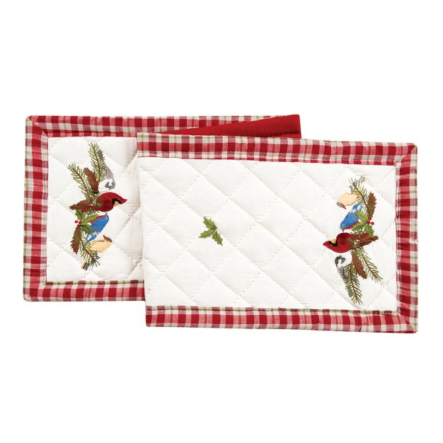 X 51 quot Feathered Holiday Table Runner