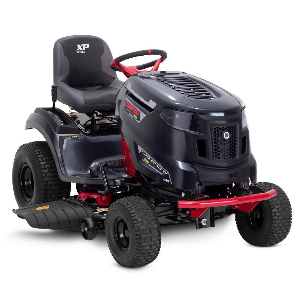 Troy-Bilt XP 42 in. 56-Volt MAX 60 Ah Battery Lithium-Ion Electric Drive Cordless Riding Lawn Tractor Super Bronco 42E XP