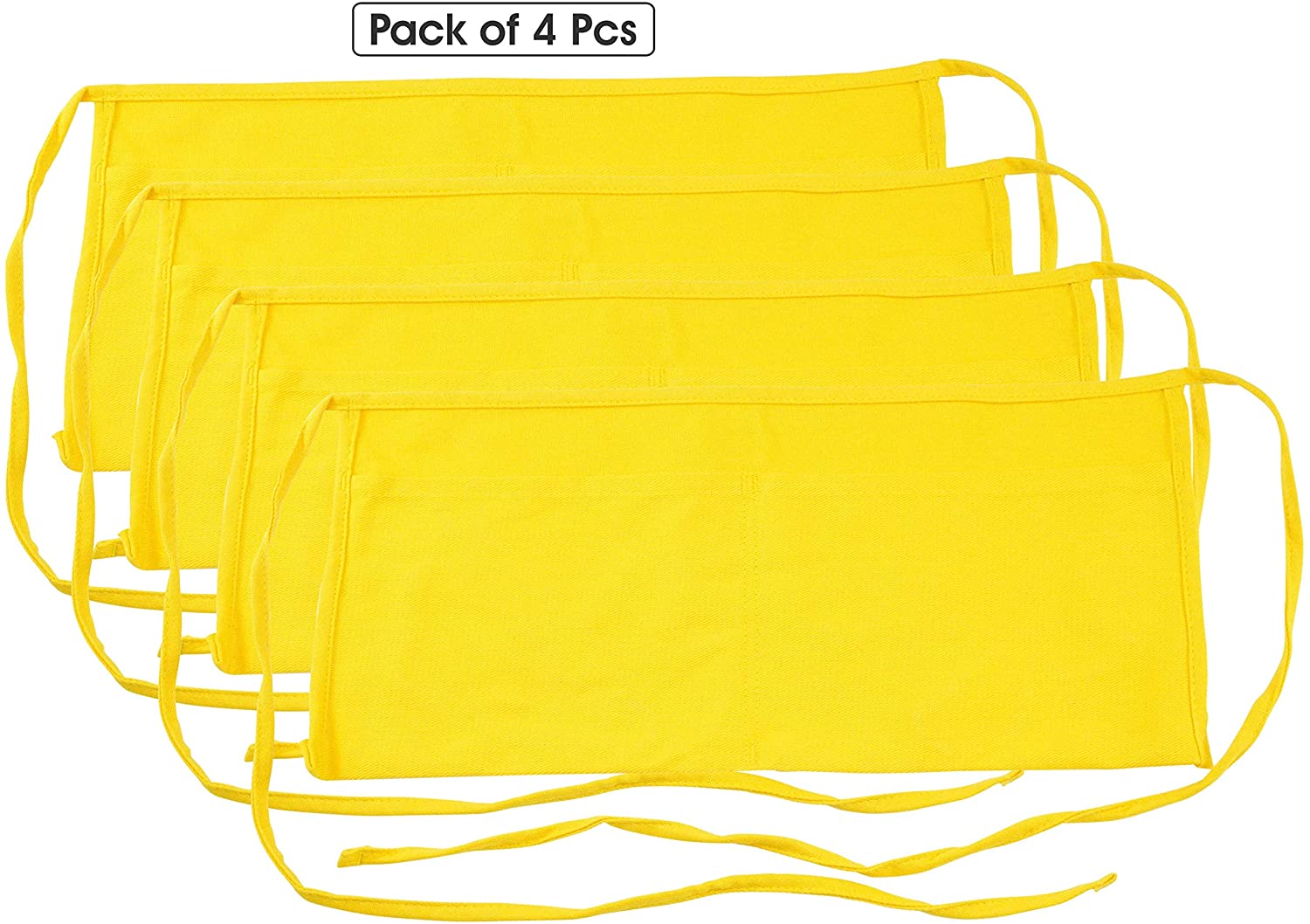 Graintex CA2027 - 2- Pocket Yellow Waist Apron (4 Pieces)