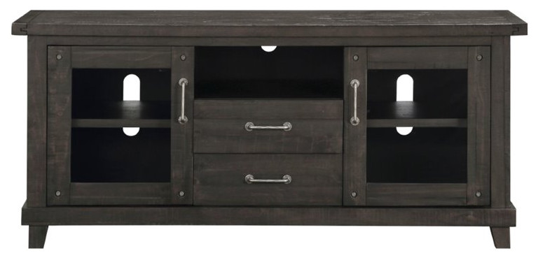 Modus Yosemite 2 Drawer Solid Wood TV Stand in Cafe   Transitional   Entertainment Centers And Tv Stands   by Homesquare  Houzz