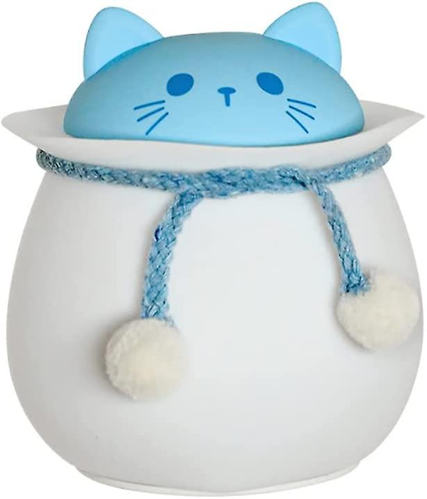 Cute Cat Night Light， Kids Table Lamp With 7 Colors Changing， Soft Silicone Bedside Lamp， Usb Rechargeable Accent Lamp