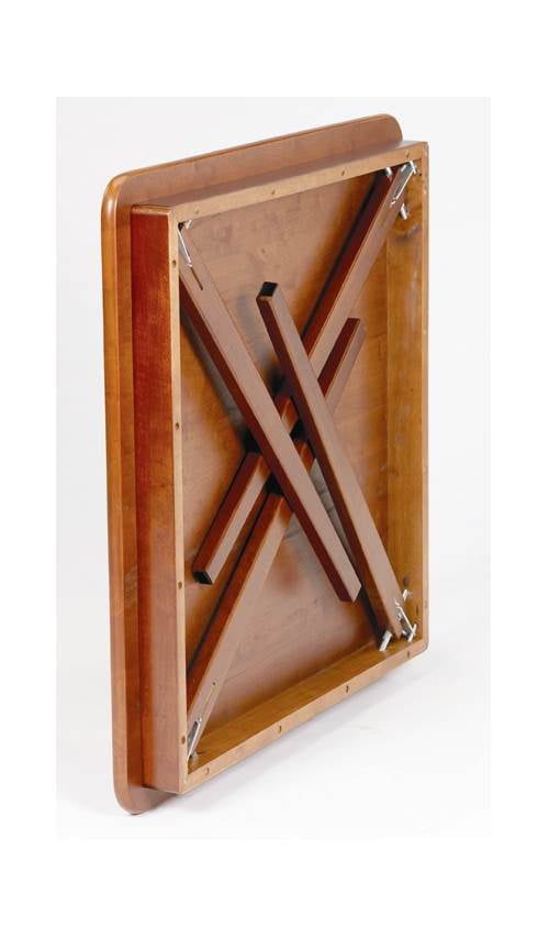 Hardwood Classic Straight Edge Folding Card Table - Fruitwood Finish