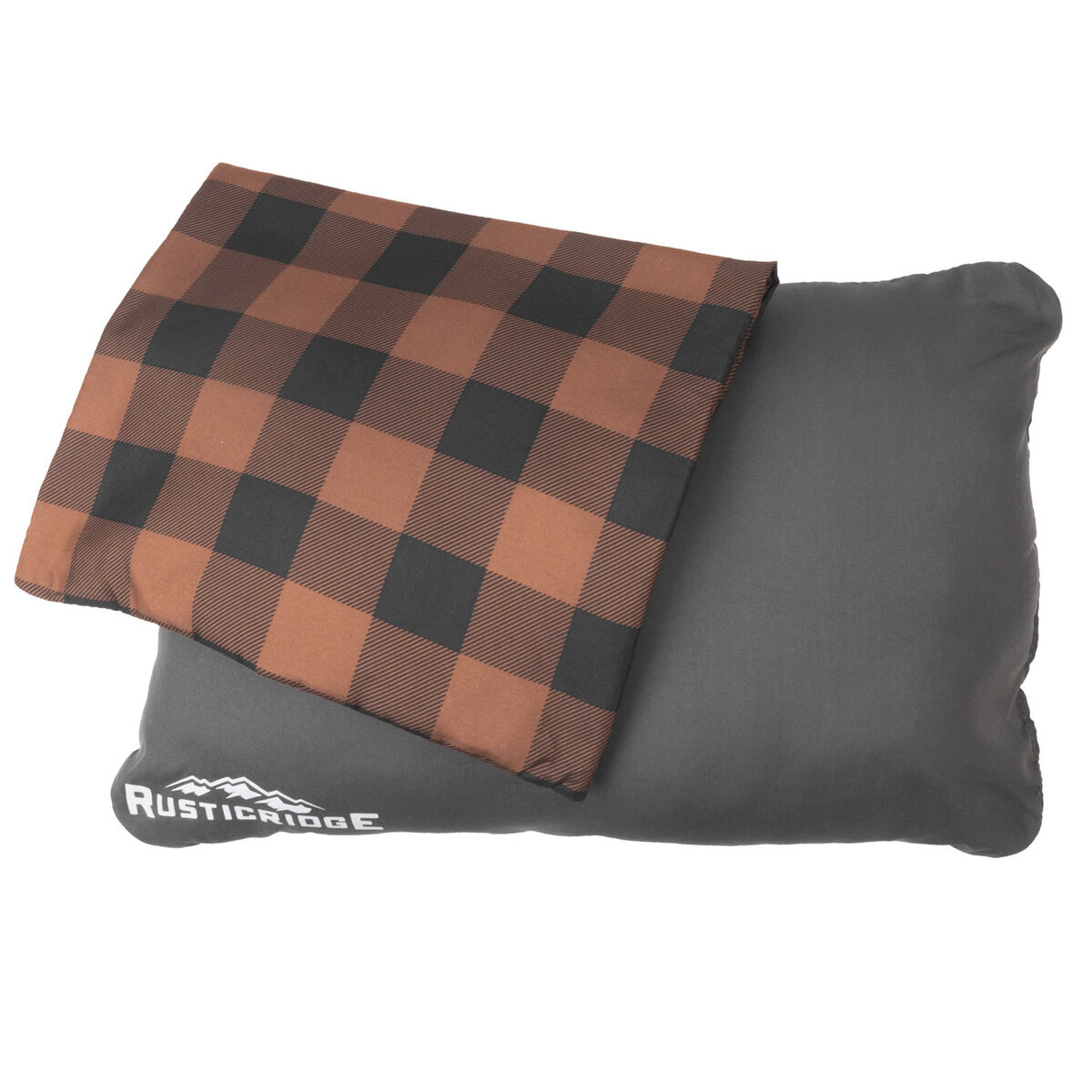 Rustic Ridge Camping Pillow  Grey