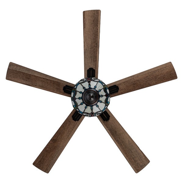 a River of Goods Oil-Rubbed Bronze and Stained Glass 52-Inch 3-Light Remote-Controlled Ceiling Fan Shopping - The Best Deals on Ceiling Fans | 40803857