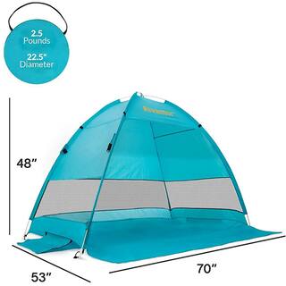 Alvantor TEAL POP UP 70 in. x 53 in. x 48 in. Instant Pop Up Portable Beach Tent Outdoor Sun Shelter Cabana UPF 50+ Carry Bag 7014