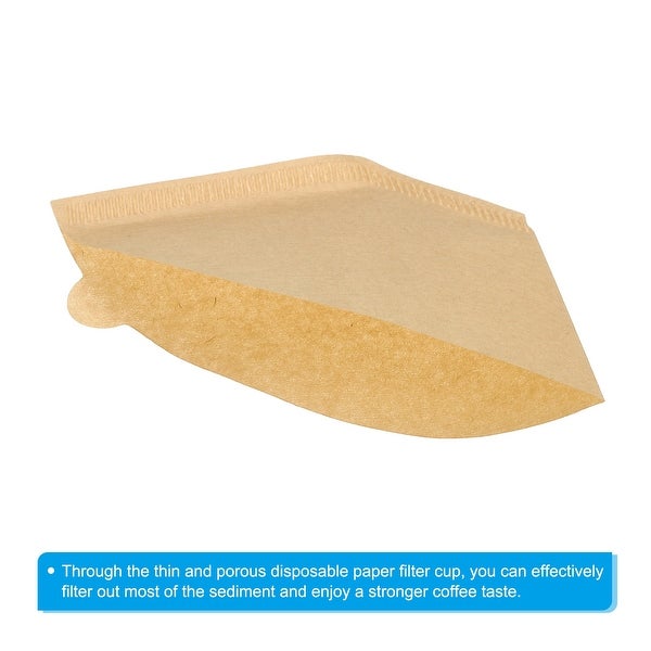 2-4 Cup Cone Coffee Paper Filter 6.3x1.97x3.94 Inch Disposable Pack of 100 - Natural Brown