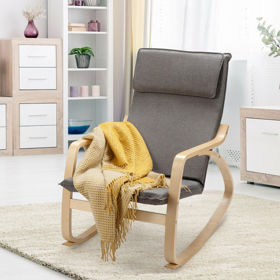 Costway 40356218 Stable Wooden Frame Leisure Rocki...