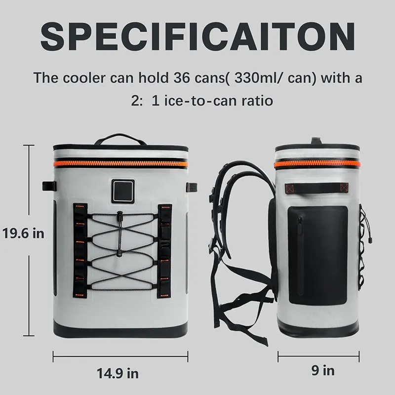 Lightweight Insulated Cooler Bag Waterproof Leakproof Large Capacity 36 Cans Backpack Cooler Bag for Travel Picnics