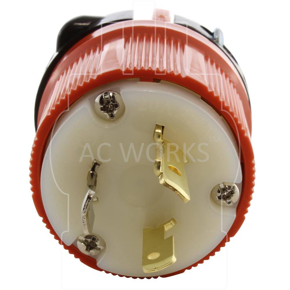 AC WORKS 20 Amp 277-Volt NEMA L7-20P 3-Prong Industrial Grade Locking Male Plug ASL720P