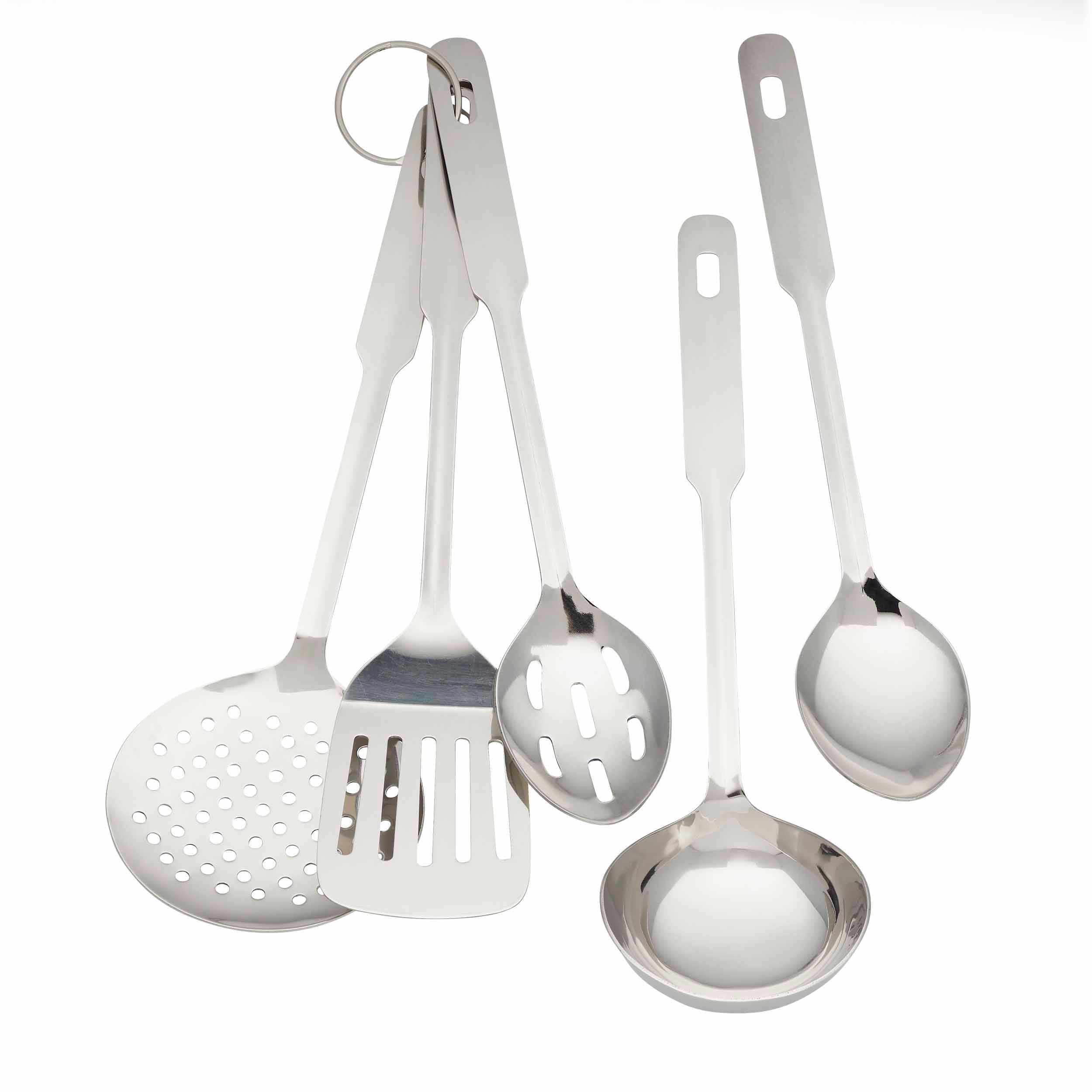 Amco 5 Piece Stainless Steel Kitchen Utensil Set,Dishwasher Safe