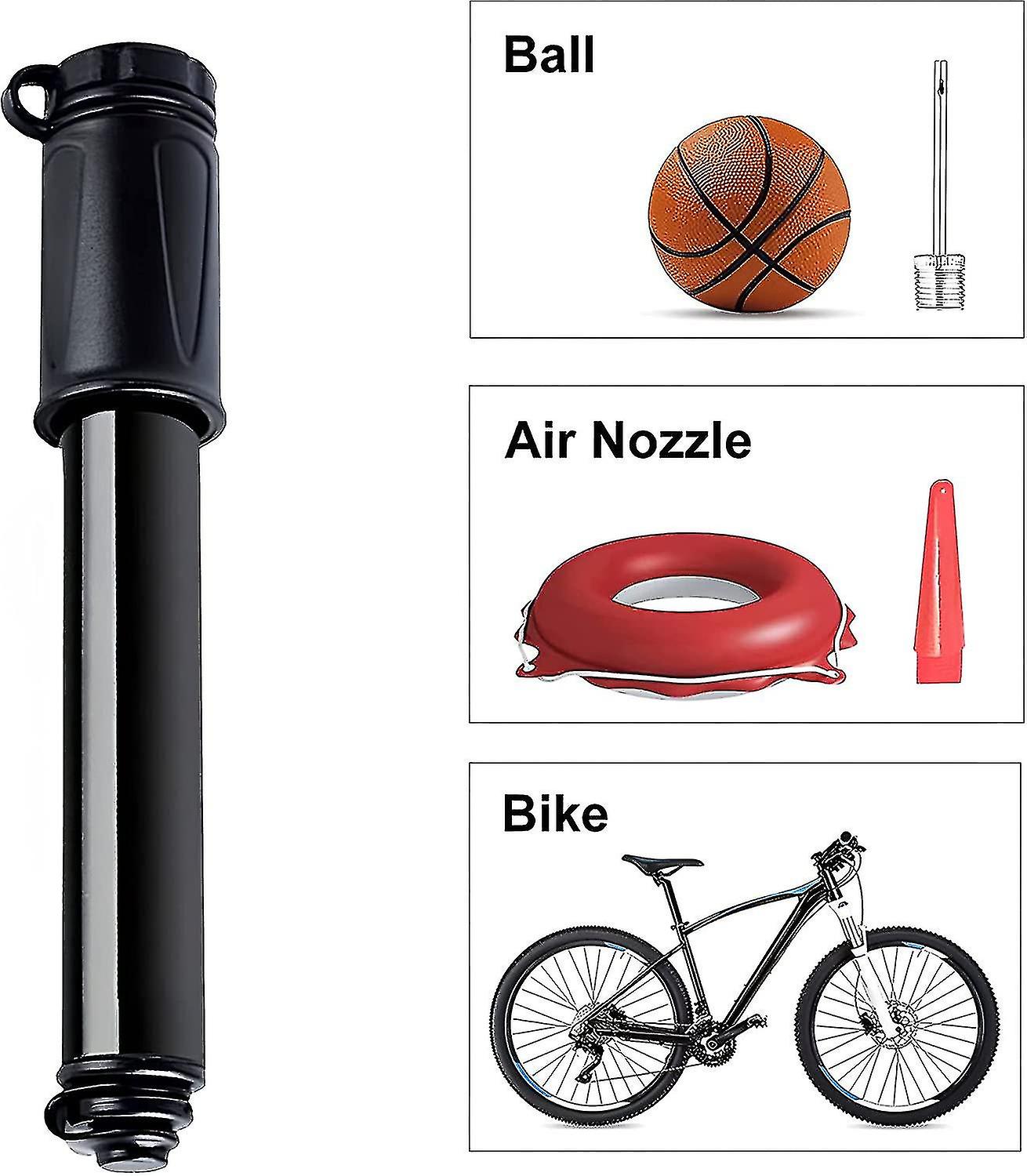 Mini Portable Aluminum Alloy Bike Pump With Ball Pump Needle And Frame Holder