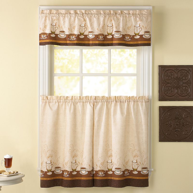 CHF Cafe Au Lait 3-pc. Tier Kitchen Curtain Set