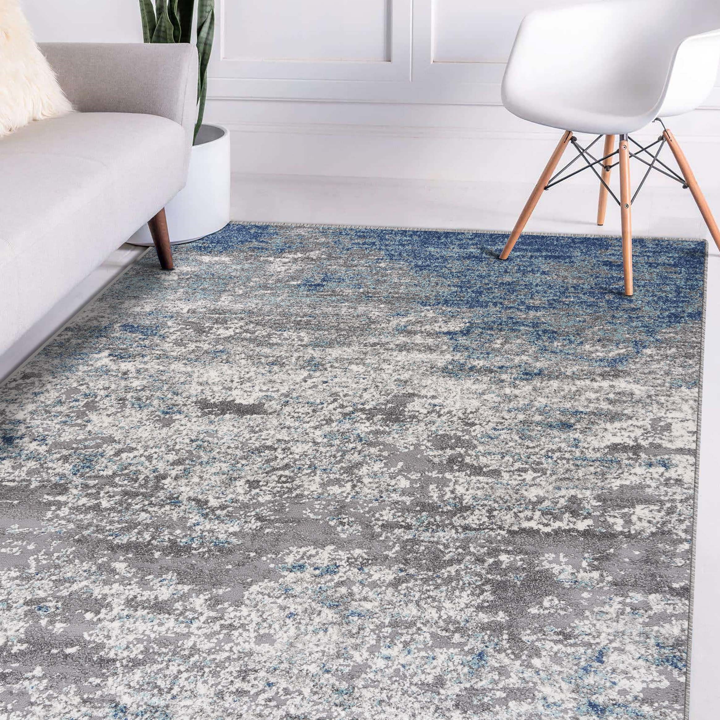 Luxe Weavers Coastal Modern Area Rug Blue 8'x10', Machine-Made Carpet