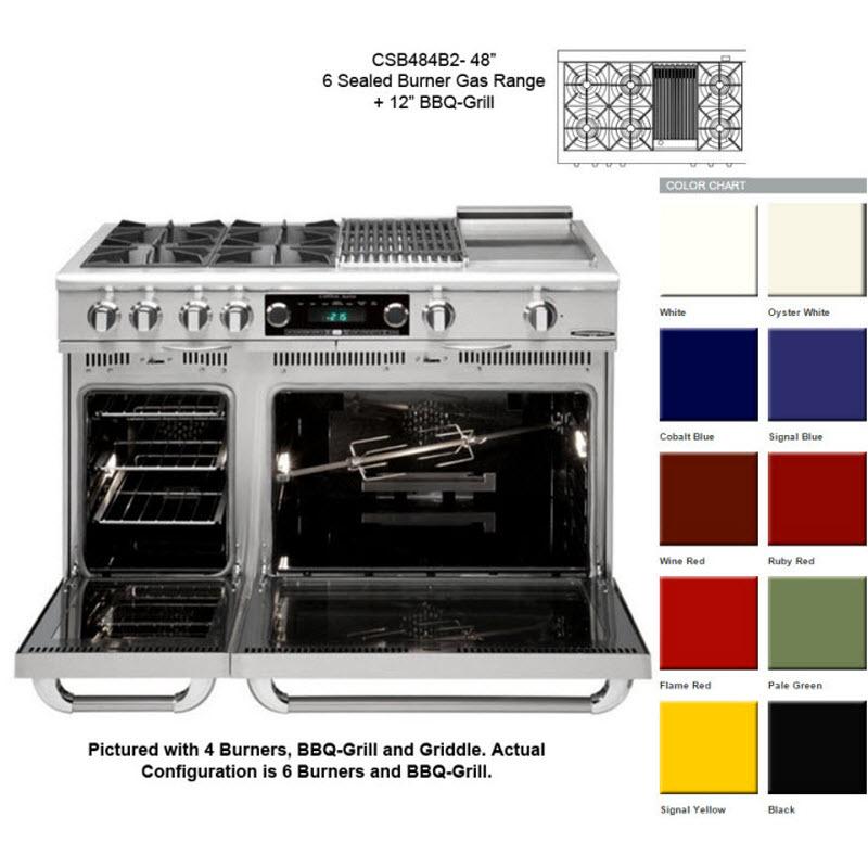 Capital 48-inch Freestanding Dual-Fuel Range CSB484B2-N