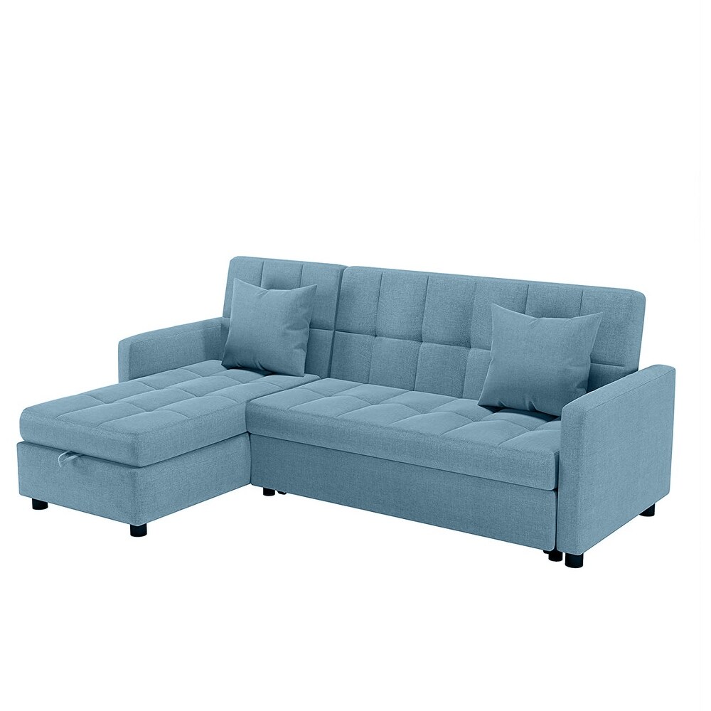 Reversible Sleeper Sectional Sofa with Storage Chaise