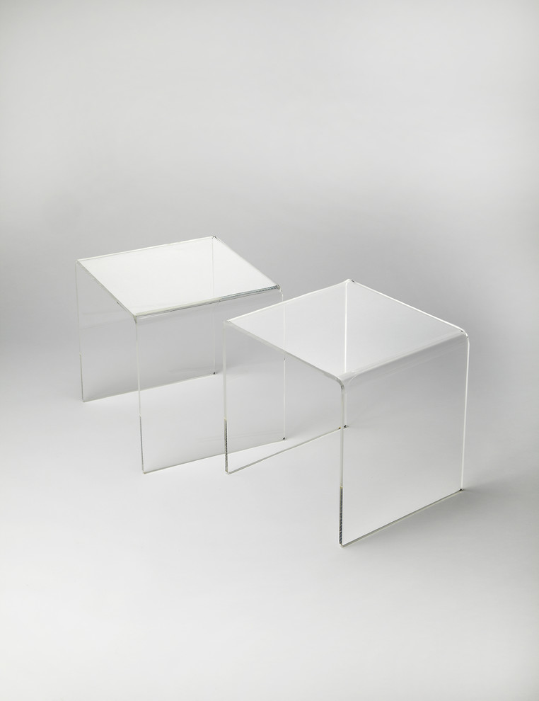 Butler Crystal Clear Acrylic Bunching Table   Contemporary   Side Tables And End Tables   by HedgeApple  Houzz