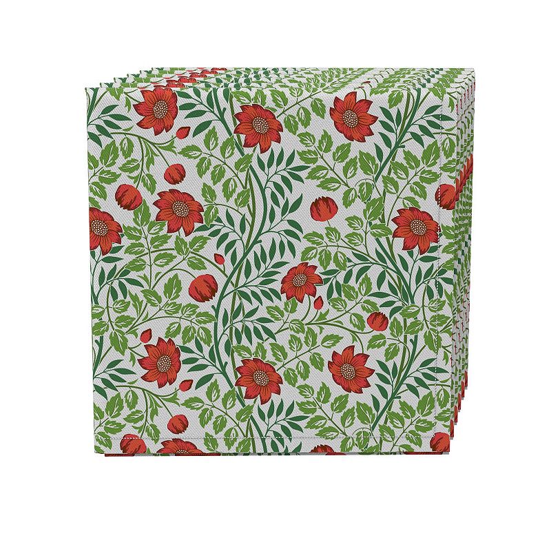 Napkin Set of 4， 100% Cotton， 20x20， Floral 72