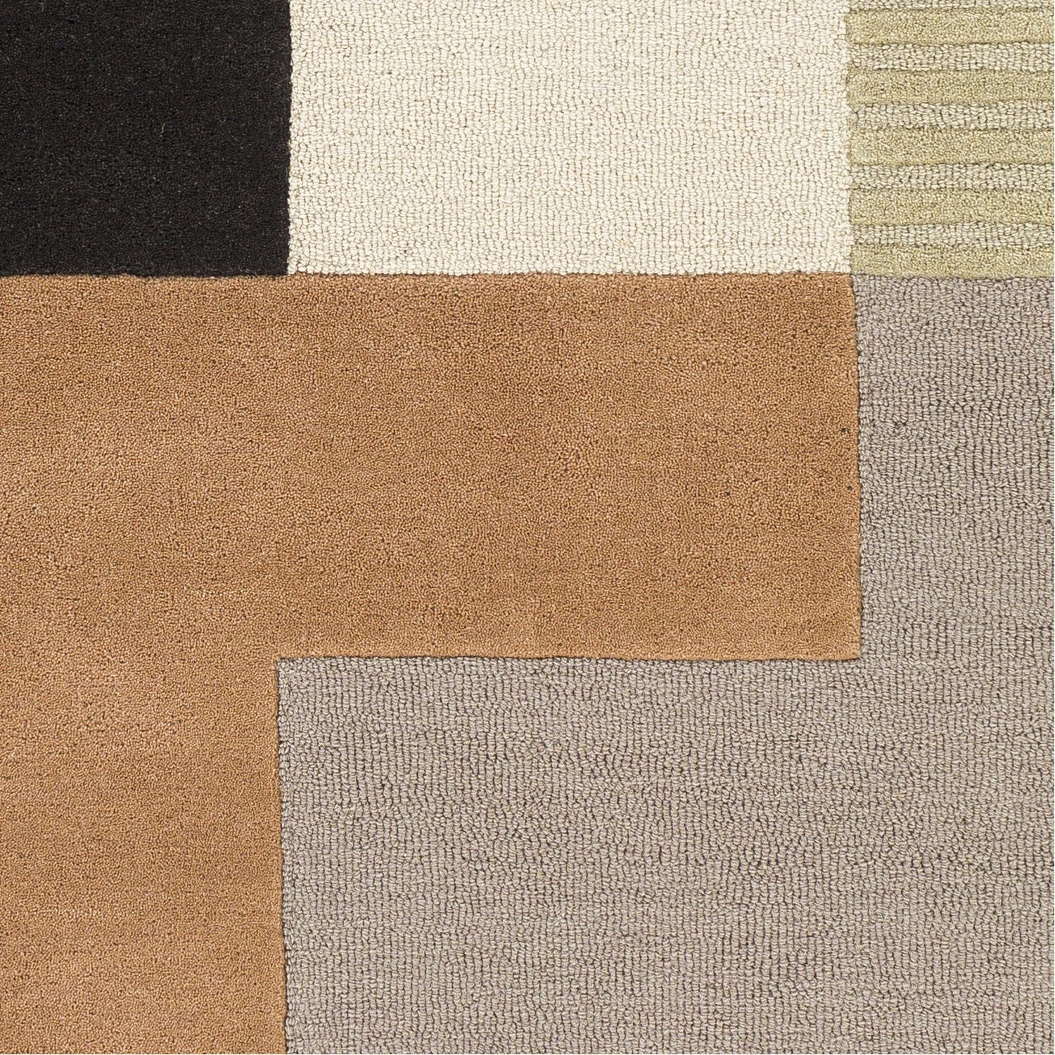 Emma Hand Tufted Rug in Khaki, Taupe, Charcoal, Camel