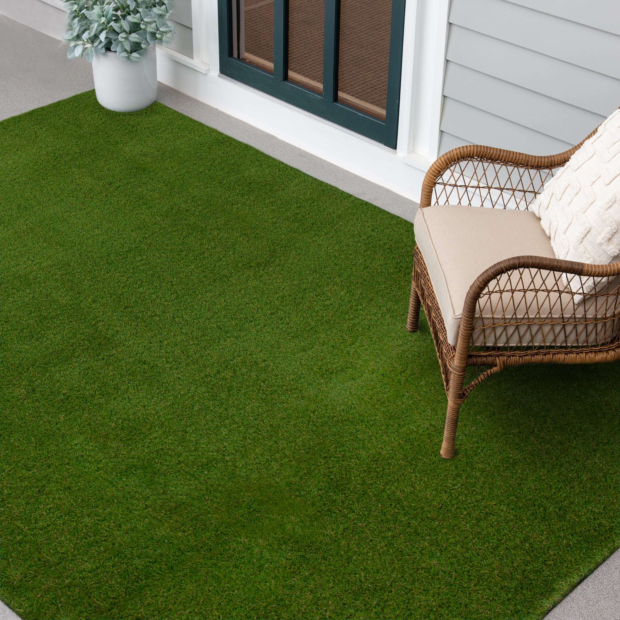 Mainstays Faux Green Grass Outdoor Area Rug