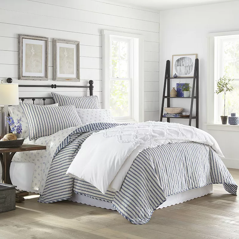 Stone Cottage Willow Way Ticking Stripe Quilt Set