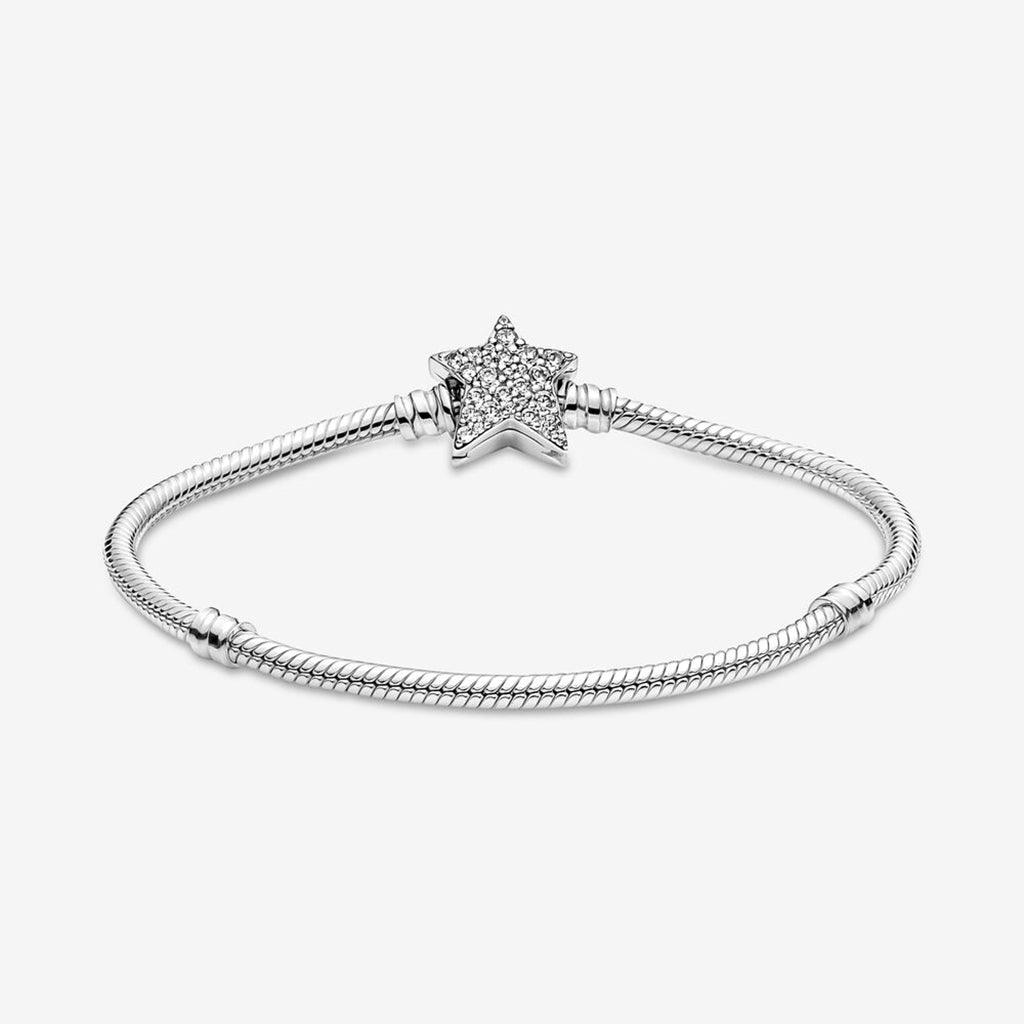 PANDORA  Pandora Moments Asymmetric Star Clasp Snake Chain Bracelet