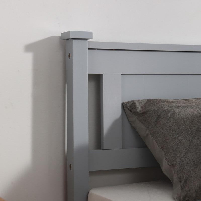 Vertical Decorative Core Bed Frame Grey Full/Twin/Queen