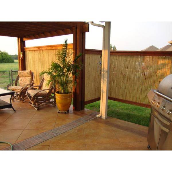 Backyard X-Scapes 34 in. D x 3ft. H. x 8 ft. W Natural Bamboo Fence Decorative Rolled Fencing Panel BAMA-BF025