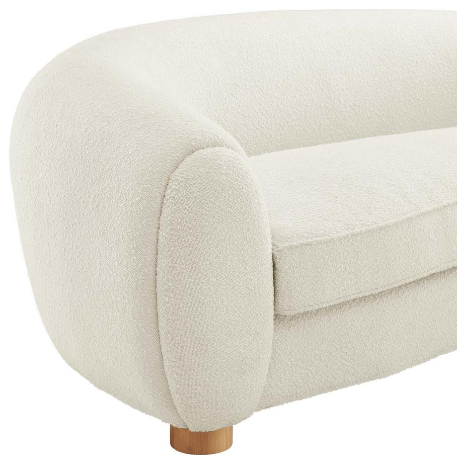 Abundant Boucle Upholstered Fabric Sofa   Transitional   Sofas   by GwG Outlet  Houzz