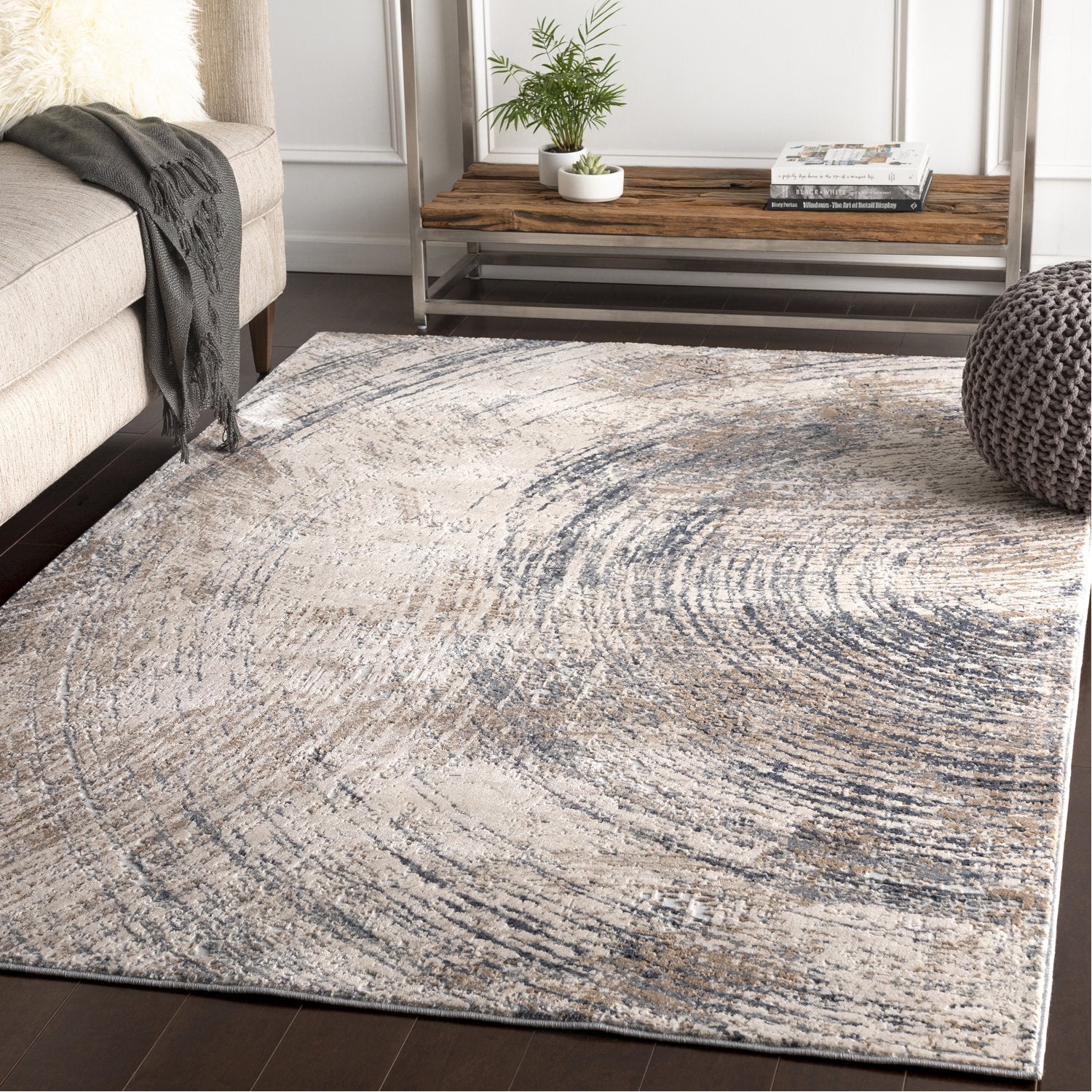 Alpine Rug in Charcoal & Camel