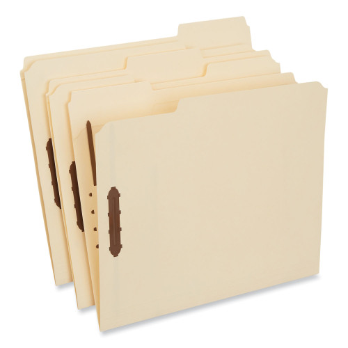 Universal Deluxe Reinforced Top Tab Folders with Two Fasteners， 1/3-Cut Tabs， Letter Size， Manila， 50/Box (13420)