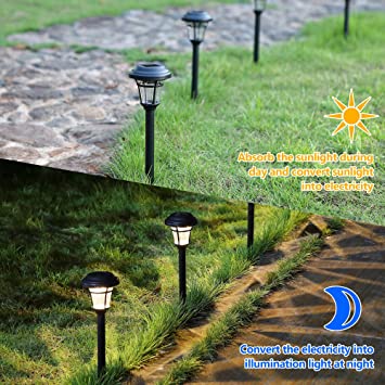 MAGGIFT 12 Pack Solar Pathway Lights Outdoor Solar Garden Lights for Patio， Yard， Driveway