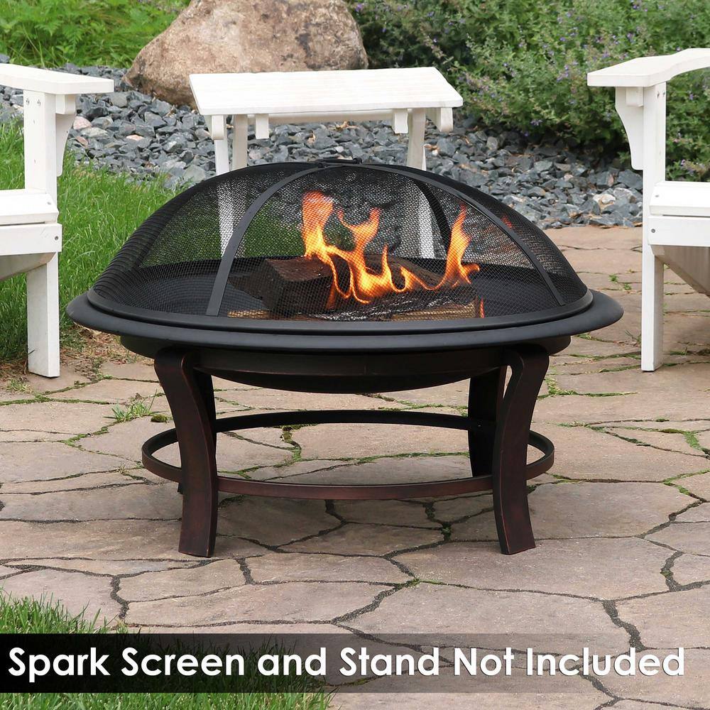 Sunnydaze Decor 33 in. x 5 in. Round Classic Steel Replacement Wood-Burning Fire Pit Bowl NB-183