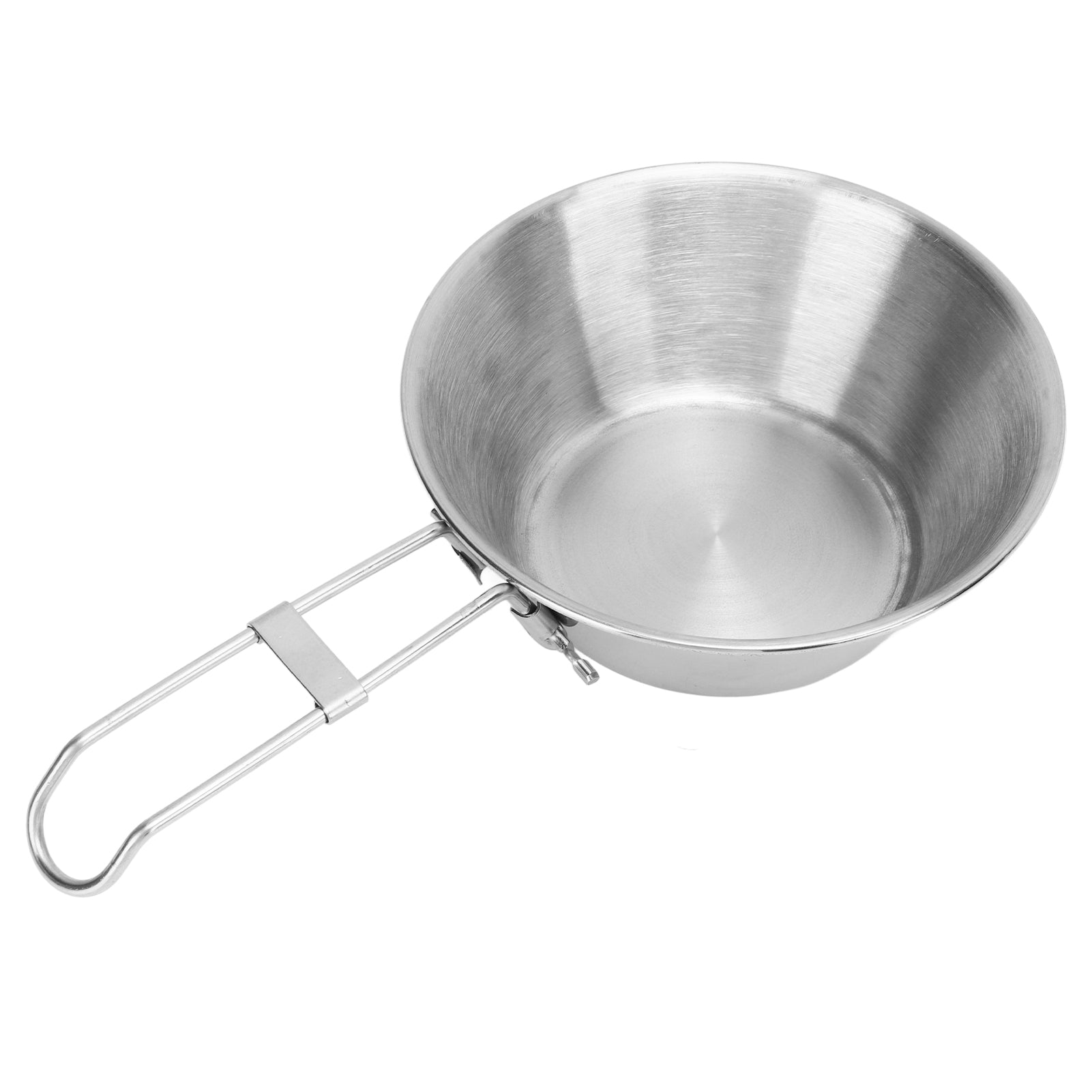 Stainless Steel Camping Cup, Convenient Camping Tableware Equipment Wide Mouth With Foldable Handle For Outdoor Dinners