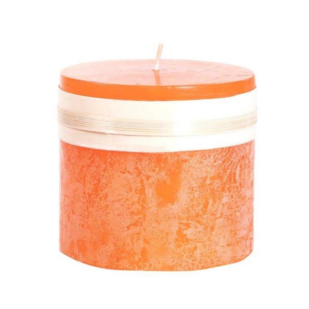 Tangerine Orange Traditional Cylindrical Outdoor Pillar Candle