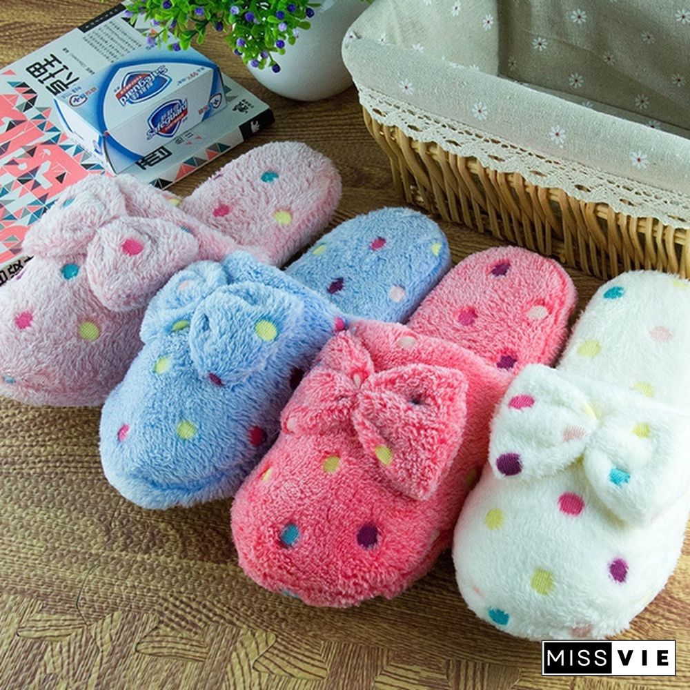 Women Cute Warm Soft Plush Slipper Ladies Home Non-Slip Slippers Indoor Shoes