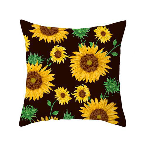 Taicanon Sunflower Throw Pillow Covers 18x18 Inch , Indoor Outdoor Farmhouse Cushion Pillowcases for Sofa Bed Car(H07)