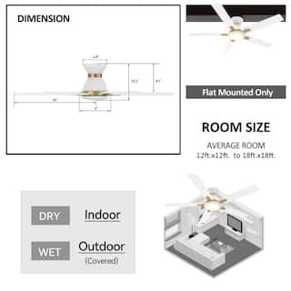 CARRO Essex 52 in. Integrated LED IndoorOutdoor White Smart Ceiling Fan with Light and Remote Works wAlexaGoogle Home HS525J-L12-W1-1G-FM