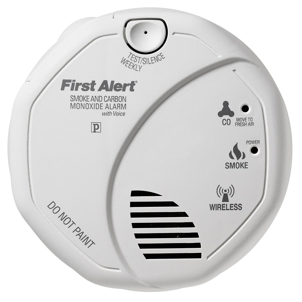 Wireless Interconnect Talking Battery Operated Smoke and Carbon Monoxide Alarm ;