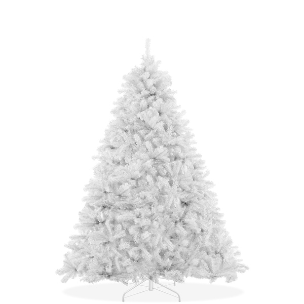 4.5FT White Spruce Artificial Holiday Christmas Tree with Metal Stand