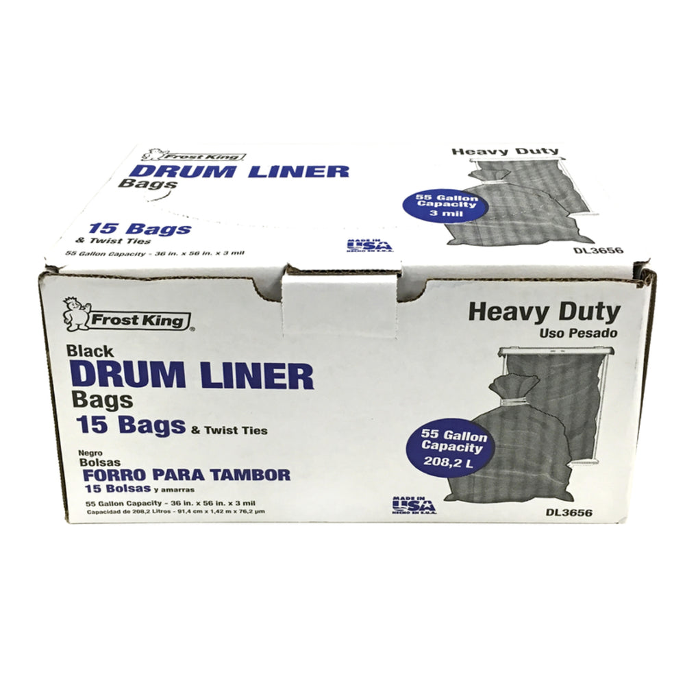 DRUM LINER BLK 55GL 15PK