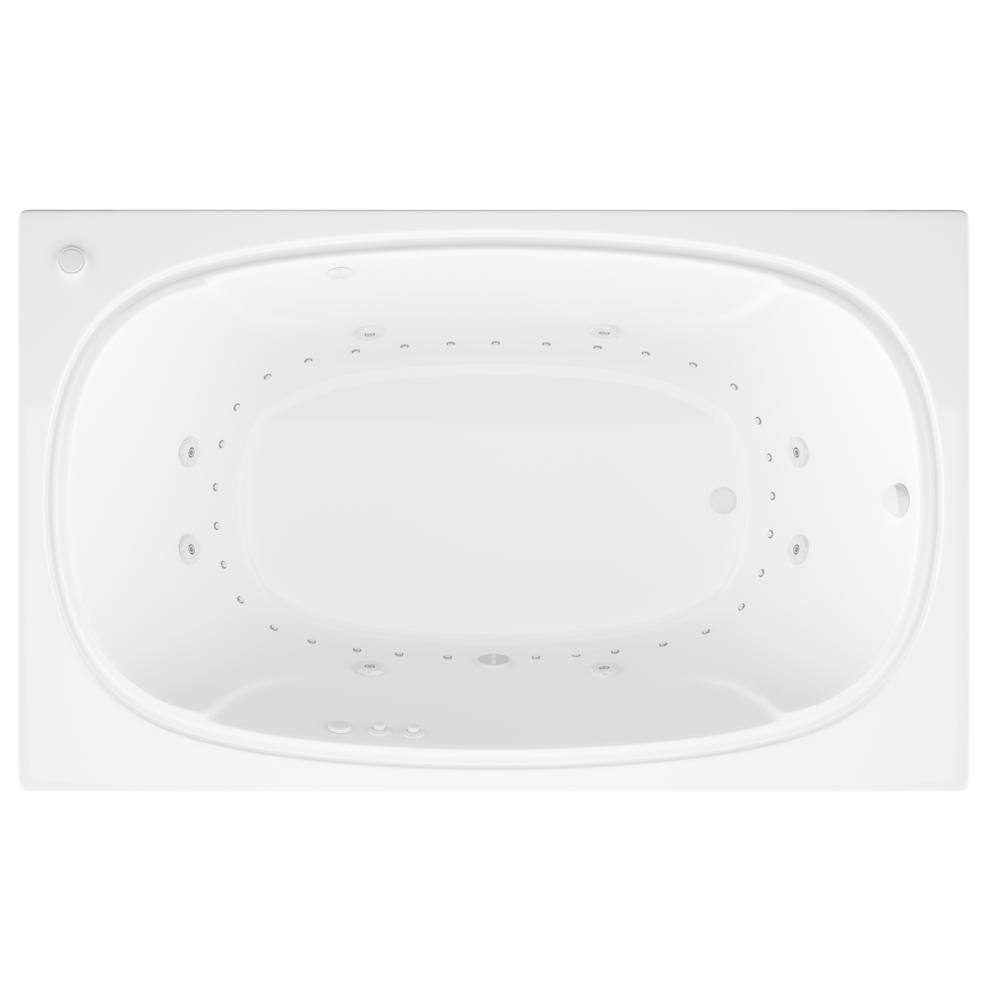 Universal Tubs Peridot 6 ft. Acrylic Rectangular Drop-in Whirlpool Air Bathtub in White HD4872CDR