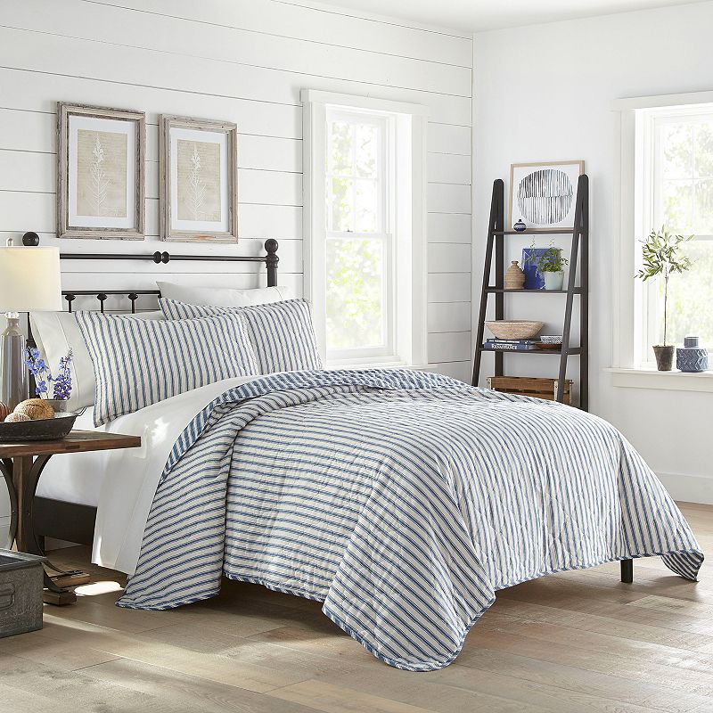 Stone Cottage Willow Way Ticking Stripe Quilt Set