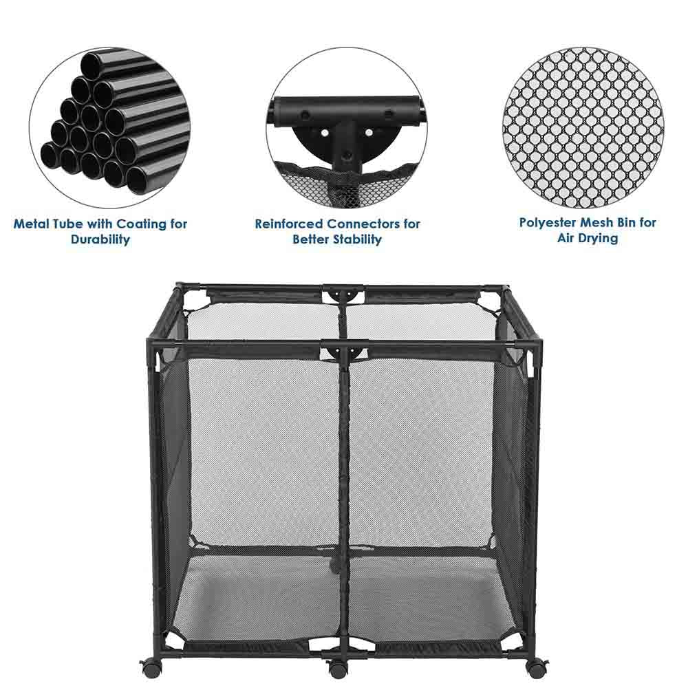 Yescom 35x33x22 Mesh Pool Storage Bin Rolling Cart Organizer