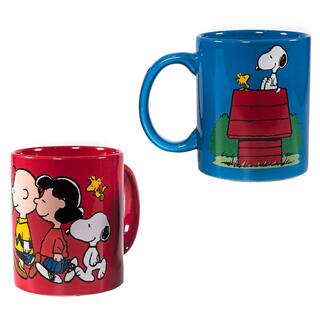 Uncanny Brands Peanuts Single Cup Black Drip Coffee Maker Snoopy and Friends Mugs Included CM2-PEA-SN1